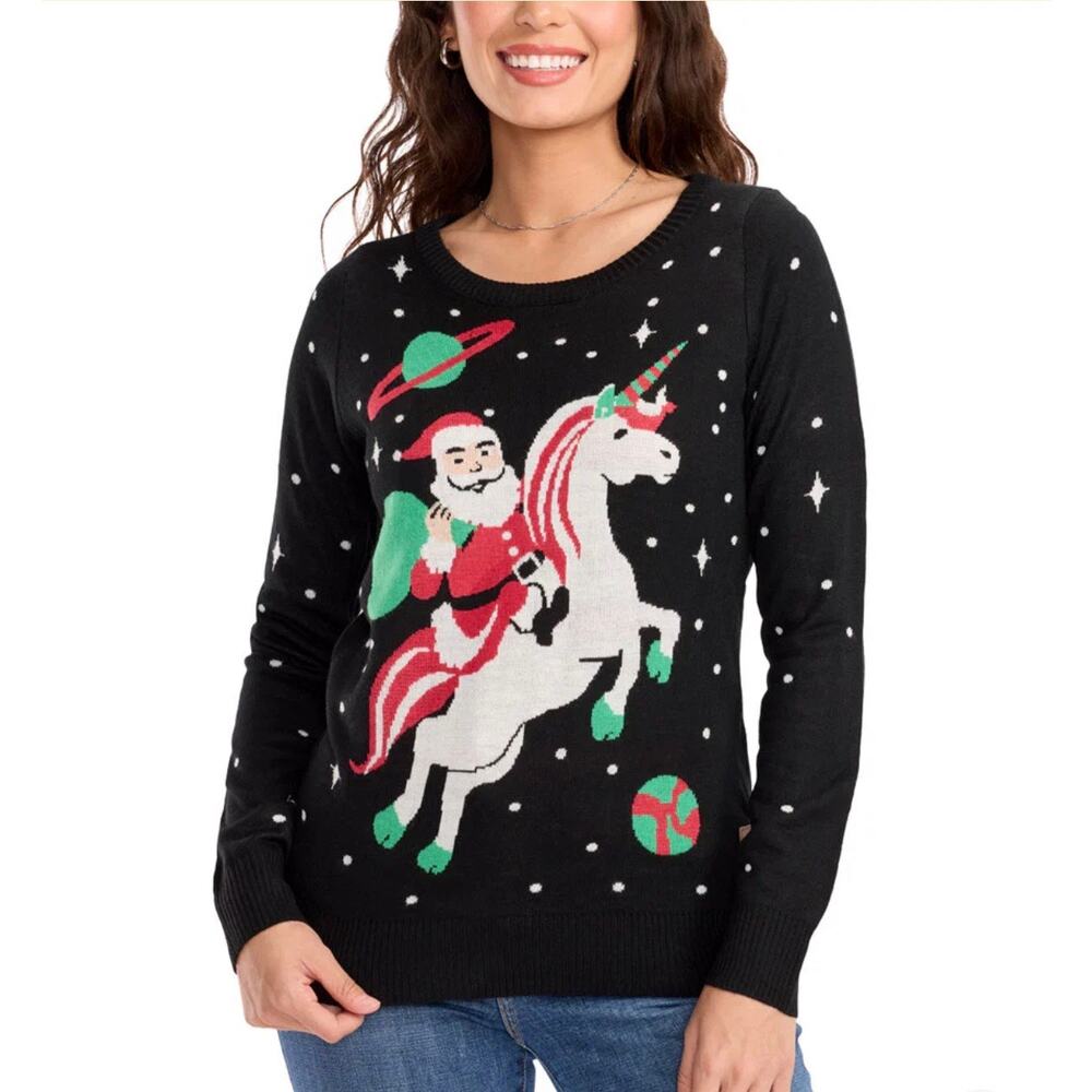 Tipsy Elves | Women's L Santa Unicorn Ugly Christmas Sweater